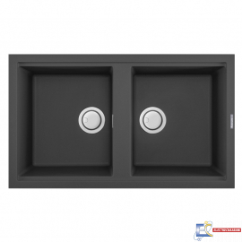 Évier Graniteck  Focus 2 Bac 86Cm SMART.90B - Noir