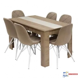 Table Salle A Manger SOTUFAB FLORA 135x80x75cm - Denver & Beige - TC0069DV/BG