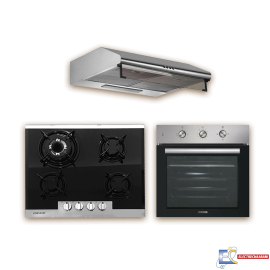 Pack Encastrable Four KUMTEL + Plaque AUXSTAR + Hotte AUXSTAR