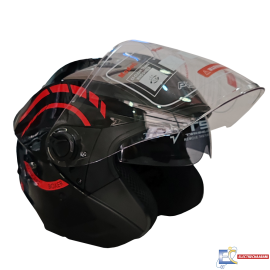 CASQUE MODEL JET PISTA NOIR /ROUGE - L