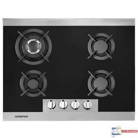 Plaque De Cuisson Encastrable AUXSTAR VIT 400V FT-F 4 Feux - Fonte - Vitro Noir