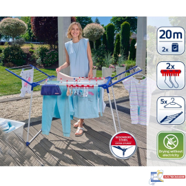 Sèche Linge sur Pied LEIFHEIT 81520 Pegasus 200 Solid - Blanc
