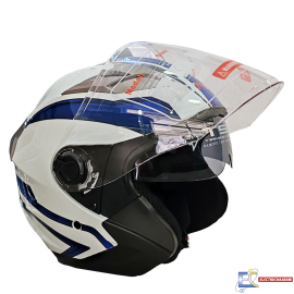 CASQUE MODEL JET TNN BLANC/BLEU - L
