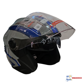 CASQUE MODEL JET TNN GRIS NARDO/BLEU  - XXL