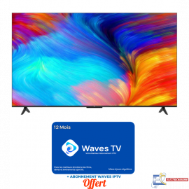 Téléviseur TCL P635 43" LED UHD 4K  Smart - Google TV - Android - Noir + Abonnement Waves IPTV 12 mois Offert