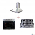 Pack KORUS Four Encastrable + Hotte Pyramidale + Plaque De Cuisson - Inox