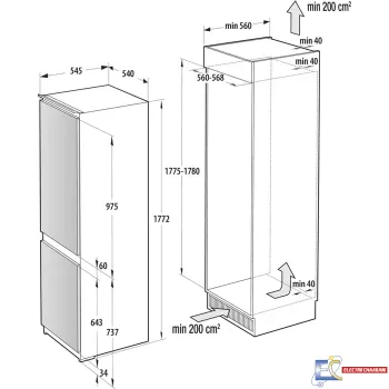 Réfrigérateur Encastrable Combiné Gorenje NRKI517E41 - 252 Lires